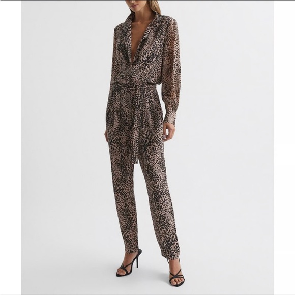 Reiss Pants - Reiss Leona Animal Print Cheetah Jumpsuit NEW 4